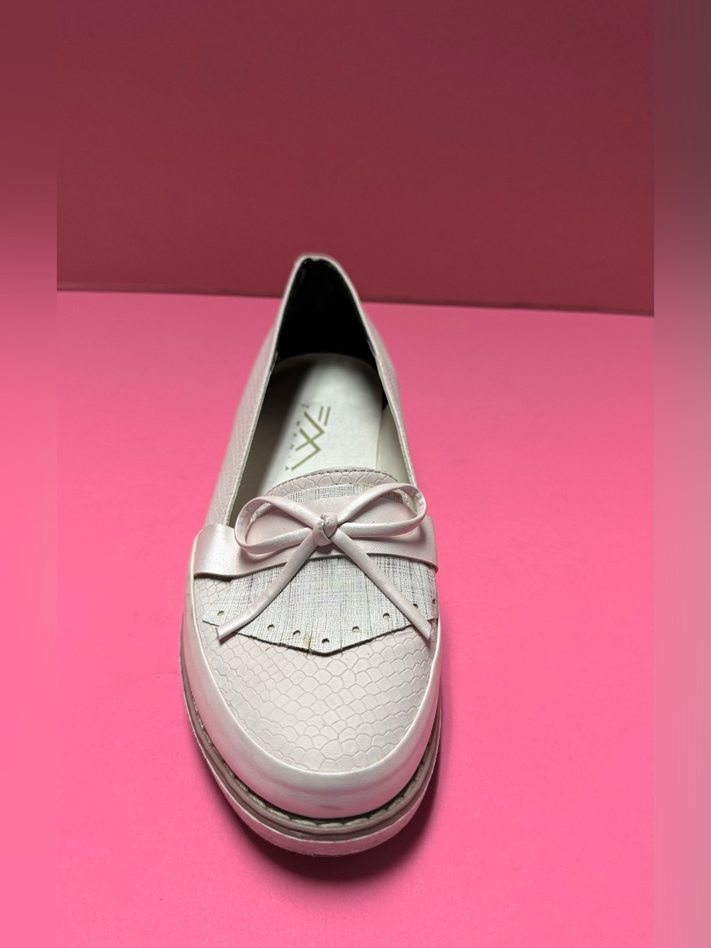 Women's Bow-Trim Loafer in Light Pink